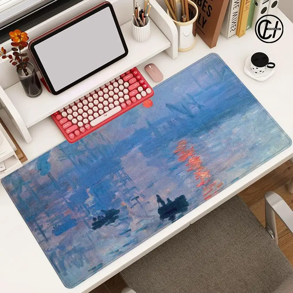 Claude Monet Art Impression,Sunrise Mouse Pad Large Gaming Mouse Pad HD Print Waterproof XXL Desk Mat Non-slip Desk Mat XAXC