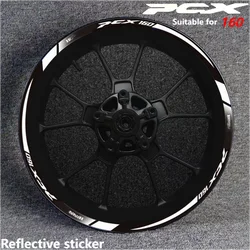 Motocicleta Roda Hub Acessórios para HONDA PCX PCX160, reflexivo quadro roda impermeável, decorativo Outer and Inner Edge Film