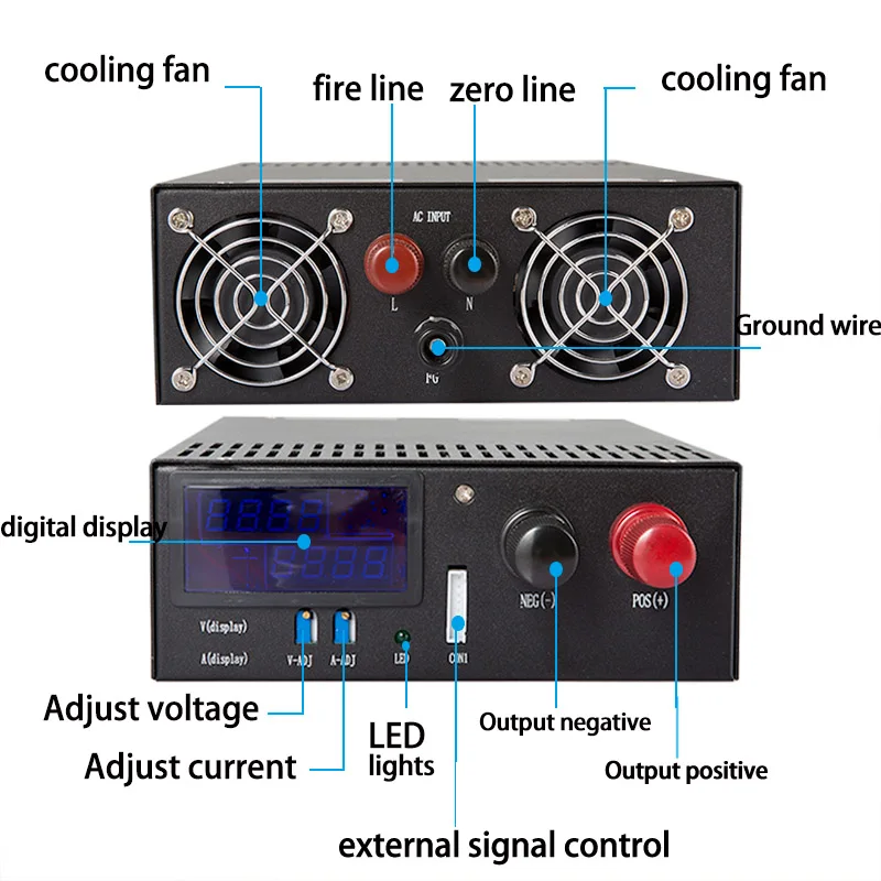 Imagem -02 - Mzmw Se3000 Fonte de Alimentação de Comutação de Alta Potência Ac110 220v dc 024v 36v 48v 60v 80v 90v 110v 220v Display Digital Smps Ajustáveis