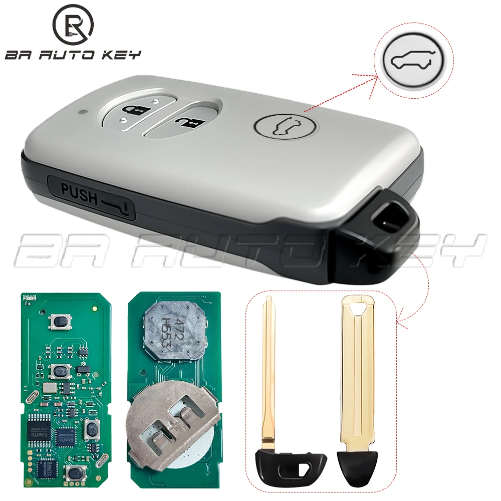 トヨタ ランドクルーザープラド LC150用 3ボタン スマートキー キーレス スマートキー フォブ 314Mhz P1 98 4Dチップ 271451 5300 プラド150用キー