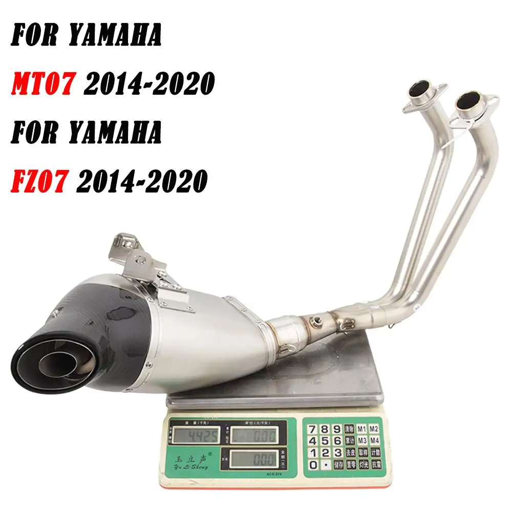 

MT-07 FZ-07 Motorcycle Full Exhaust System Escape Modified Muffler Front Link Pipe With DB Killer For YAMAHA MT07 FZ07 2014-2020