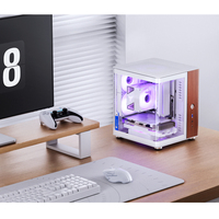 Jonsbo Tk-0 Ocean View Room Itx Chassis Curved Glass Walnut Aluminum Compatible Sfx Power Supply Computer