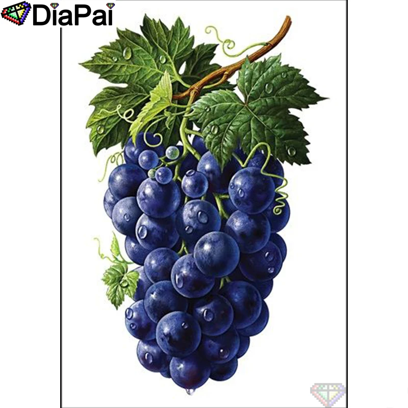 

DIAPAI Diamond Painting 5D DIY 100% Full Square/Round Drill"Fruit grape scenery"Diamond Embroidery Cross Stitch 3D Decor A24407