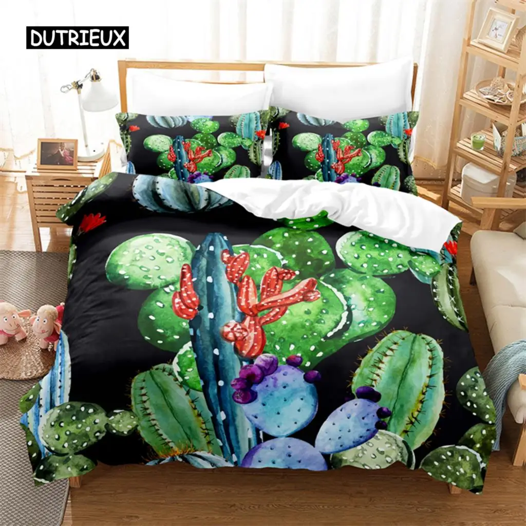 Cactus and Woods Bedding Set Duvet Cover Set 3d Bedding Digital Printing Bed Linen Queen Size Bedding Set Fashion Design