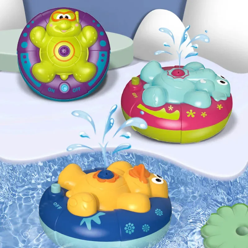 Spray Water Baby Bath Toys pompa dell'acqua Spray elettronico giocattolo galleggiante ruota con fontana galleggiante vasca da bagno doccia giocattolo da bagno