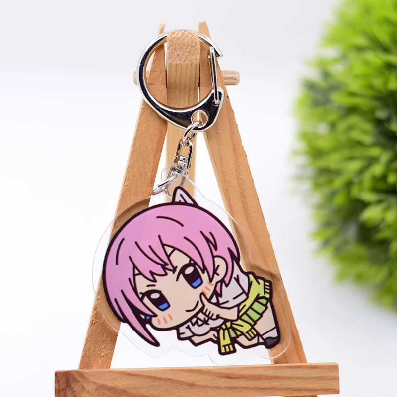 Cute Anime Keychain Arcylic Cartoon Figures Keyrings  Accessories Kids Gift