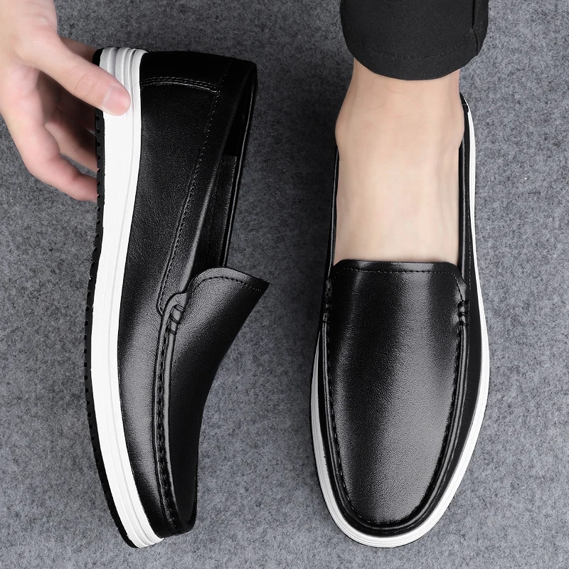 Leather Men Shoes Fashion Formal Men Shoes Moccasins Italian Breathable Male Driving Shoes Genuine Leather Casual Shoes