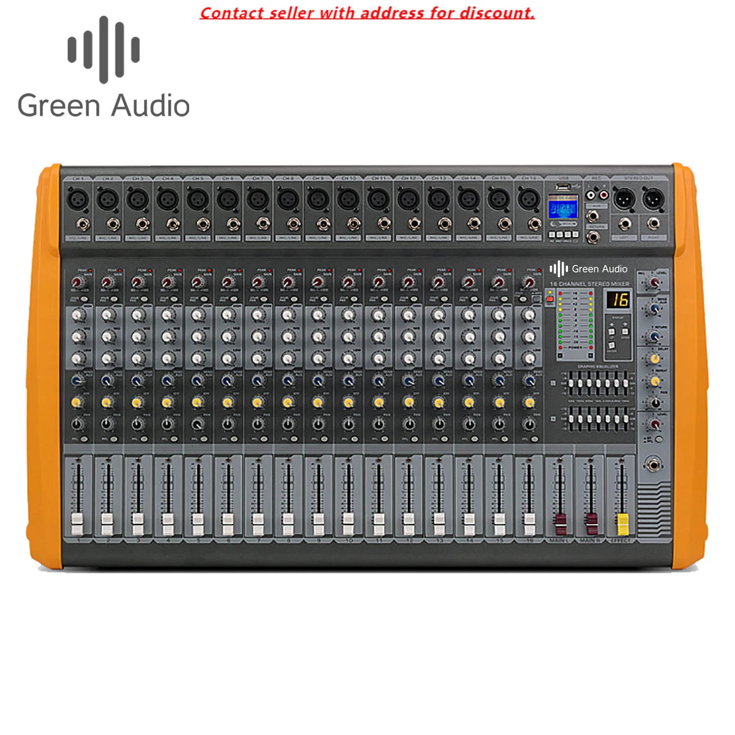 

GAX-PM16 Professional 16-Channels Audio Mixer Powerful 7-band Equalization Audio Mixer With USB Switch For Karaoke Stage KTV