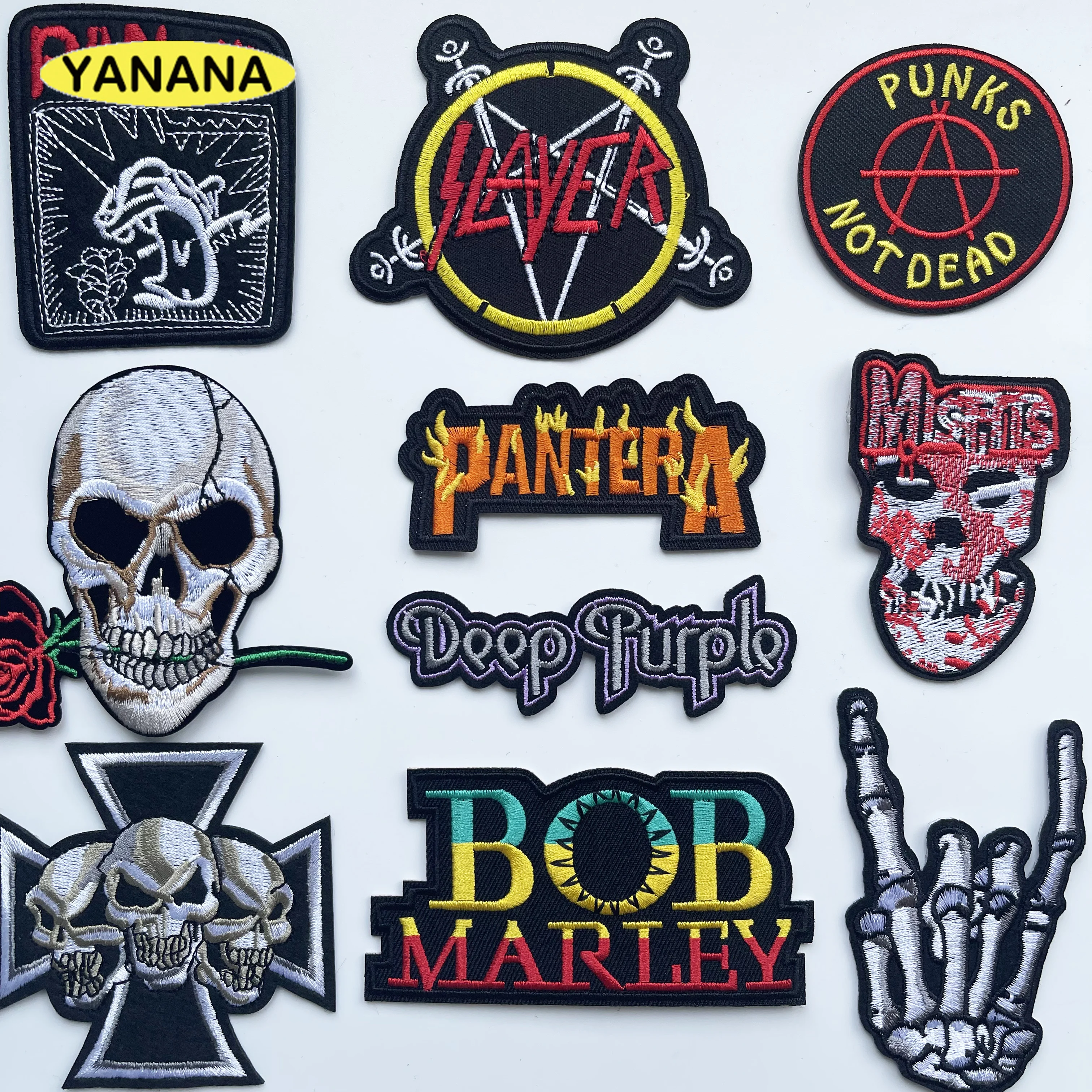 Parches en rollo de banda Punk Rock, parche para planchar, coser en apliques bordados, ropa, accesorios de ropa, ropa DIY
