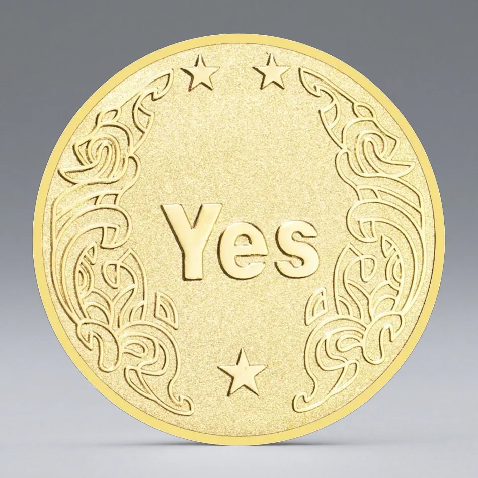 Yes or No Prediction Decision Ouija Gothic Gold Plated Souvenirs Coins Lucky Commemorative Coins