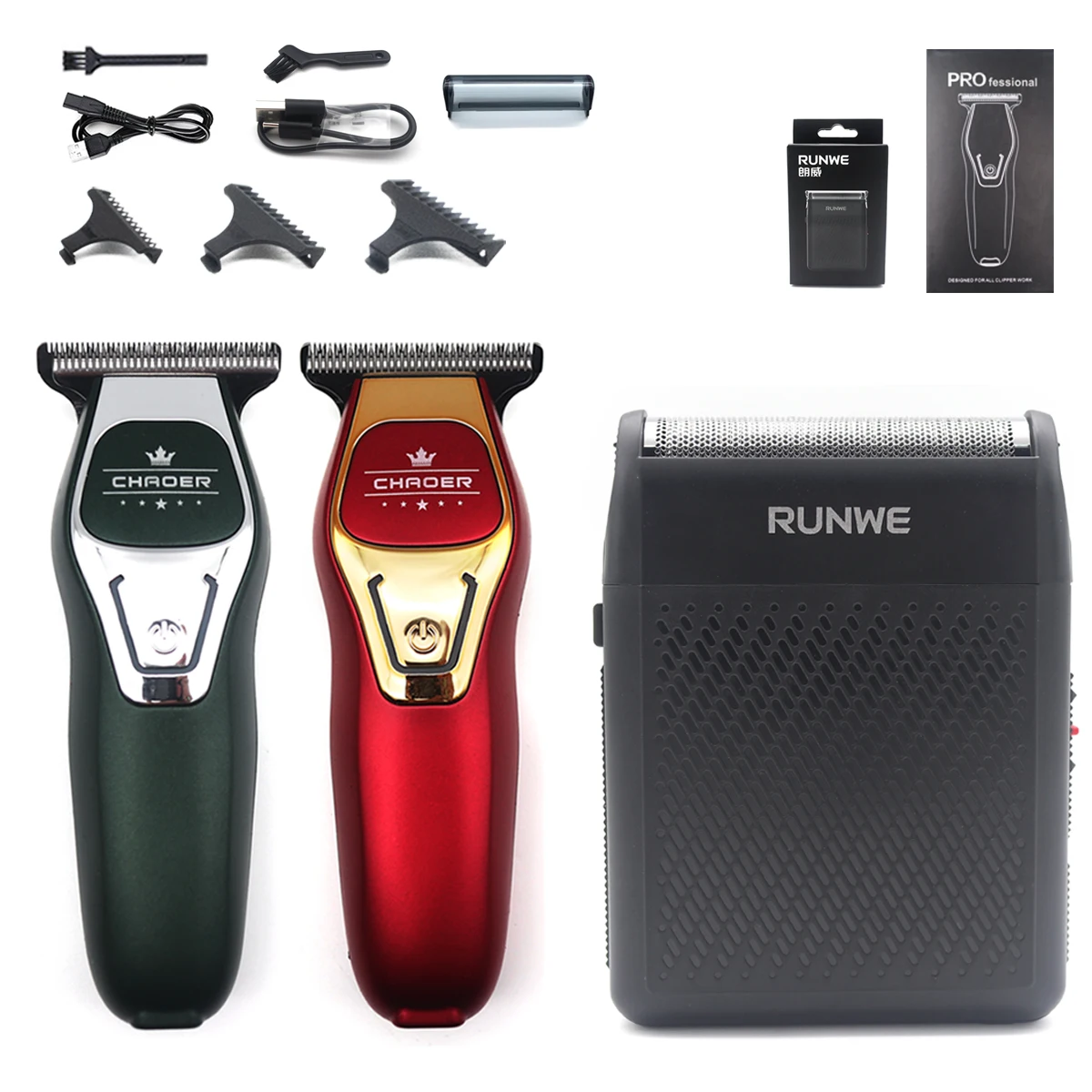 Professional Hair Clipper Kit for Men Cordless USB Beard Trimmer Portable Travel Electric Shaver Mini Body Hair Trimmer Machine