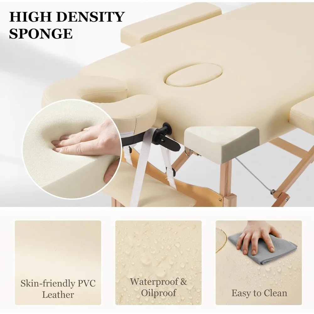 

Massage Tables Portable Lash Bed for Eyelash Extensions 73 inch Long Tattoo Table Height Adjustable Professional 3-Fold Lightwei