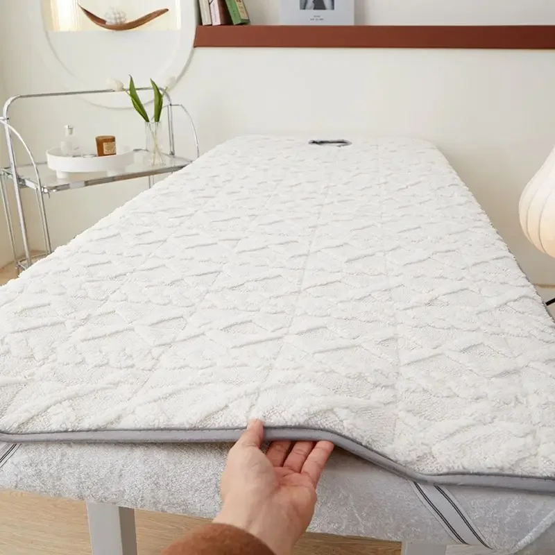 Beauty Salon Mattress for Massage Bed with Face Hole Winter Thicken Warm Soft Non-slip Pad SPA Treatment Beauty Salon Bed Sheet