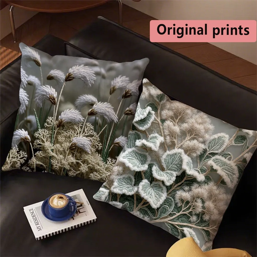 Botanical Neutral Tone Throw Pillow Covers Pattern Cushion Cover Suitable for Sofa Bedroom Car Pillow Cover
