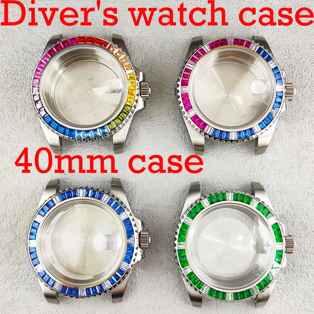 NH35A case AR Sapphire 100 m waterproof Oyster/Jubilee bracelet with full diamond bezel for NH35, NH36, NH34, ETA2824 movements