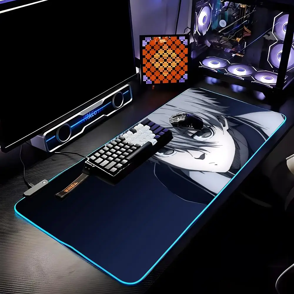 

BlueLockNagiSeishiro Mouse Pad RGB HD Mousepad Pad Rug Desk Mat Computer Gaming PC Accessories Rubber Keyboard LED Mats