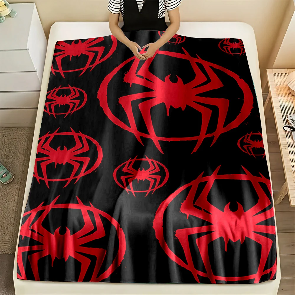 Marvel-Avengers Spider-Man Flannel Blanket Figures Home Sofa Lunch Break Blanket Children Student Christmas Kids Gift