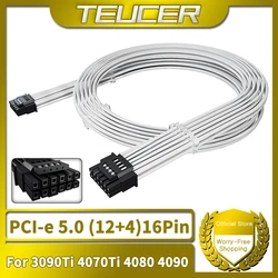 TEUCER 730mm PCI-e 5.0 GPU Cable 12+4 Pin 12VHPWR ATX 3.0 Modular Power Cable for Geforce RTX 3090Ti 4070Ti 4080 4090