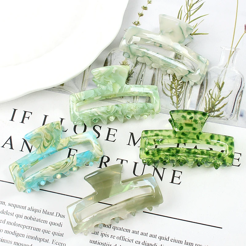 High Quality Exquisite Acetate Barrettes Crab Claw Colorful Hollow Shark Clip Women\'s Hair Clips Girls Hairpin Hair Accessories