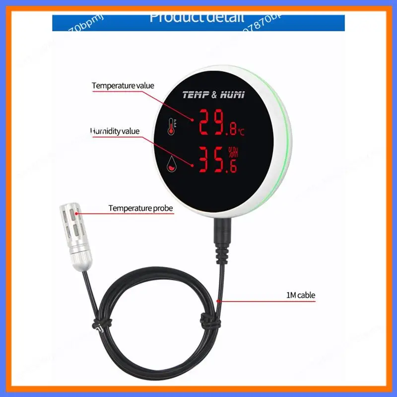 BAAE Tuya Zigbee Temperature And Humidity Sensor Alarm With LED Display Screen For Seedling Fermentation Animal Breeding US Plug