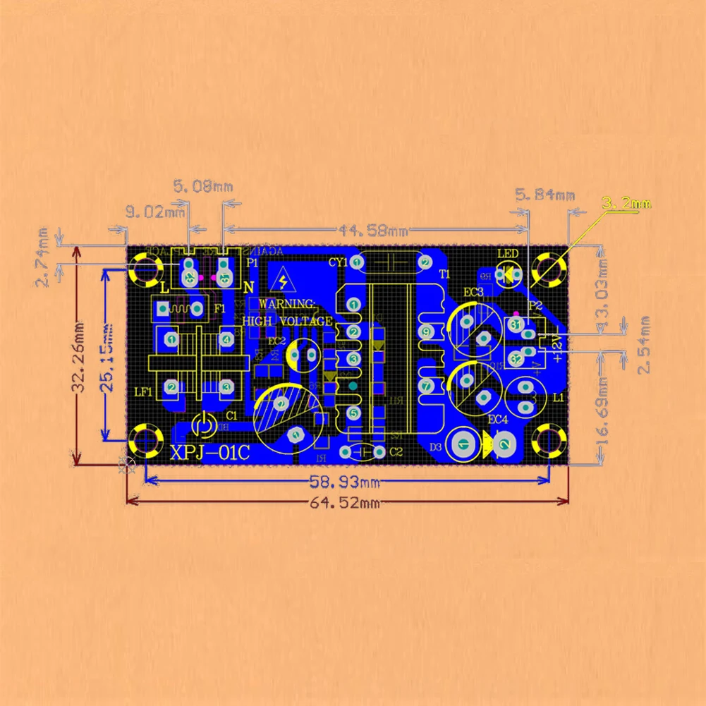

AC-DC 5/9/12/15V 2A 1.5A 1.2A Switching Power Module Bare Circuit AC 100-240V to 5V 9V 12V 15V Board Regulator for Repair