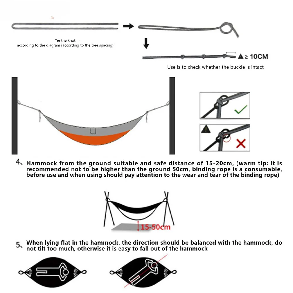 portable parachute nylon camping swing hammock for outdoor hiking