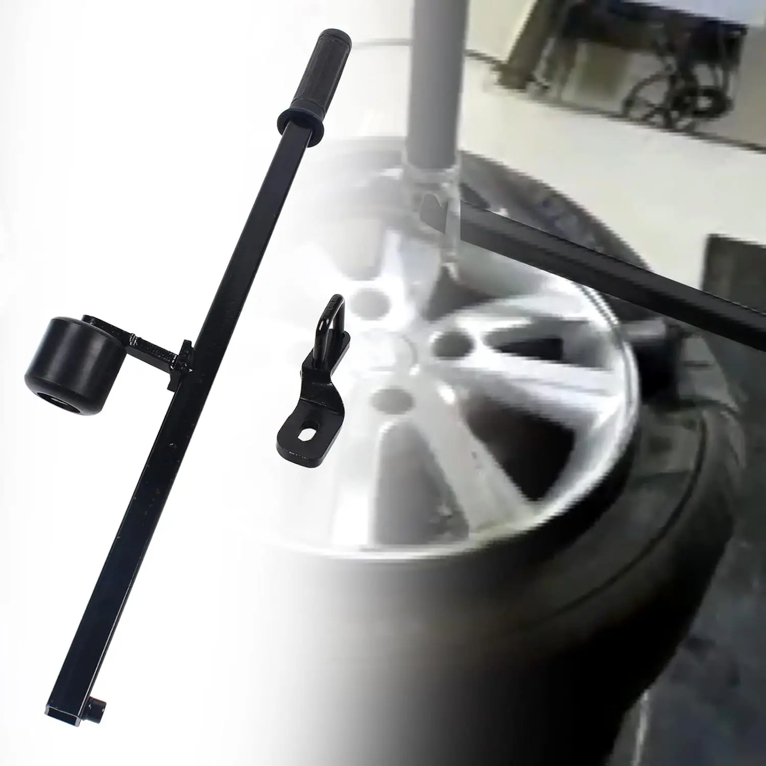 

Tire Changer Tire Mount Demount Tool Portable Manual Iron and Rubber Black (Demount Tool)