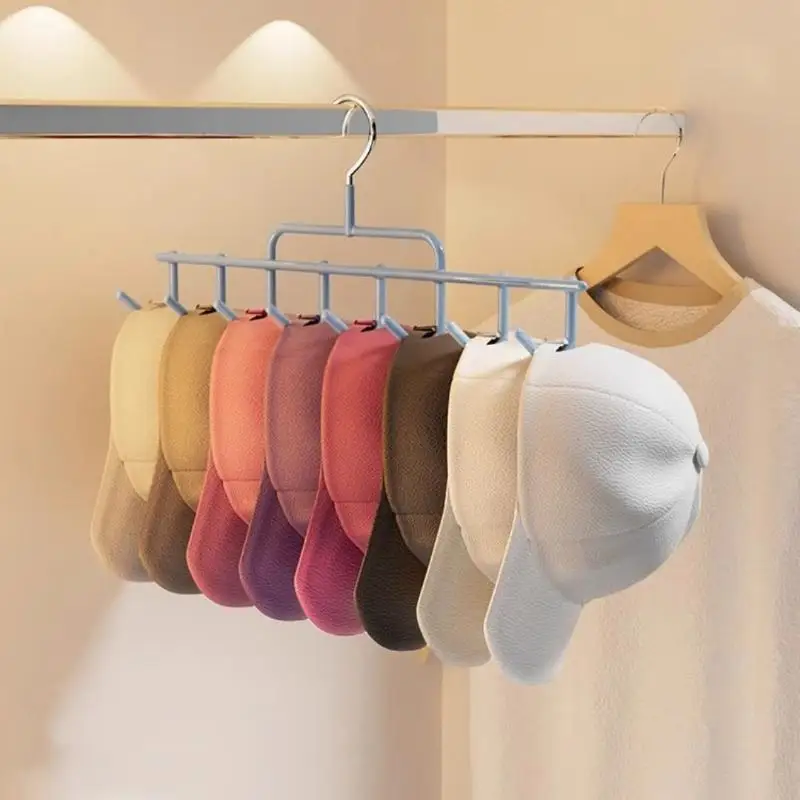 1pc New Instagram-Style Cap Rack with Hooks, Suitable for 8 Tall Hats for Wall-Mounting in Dorm Closet Baseball
