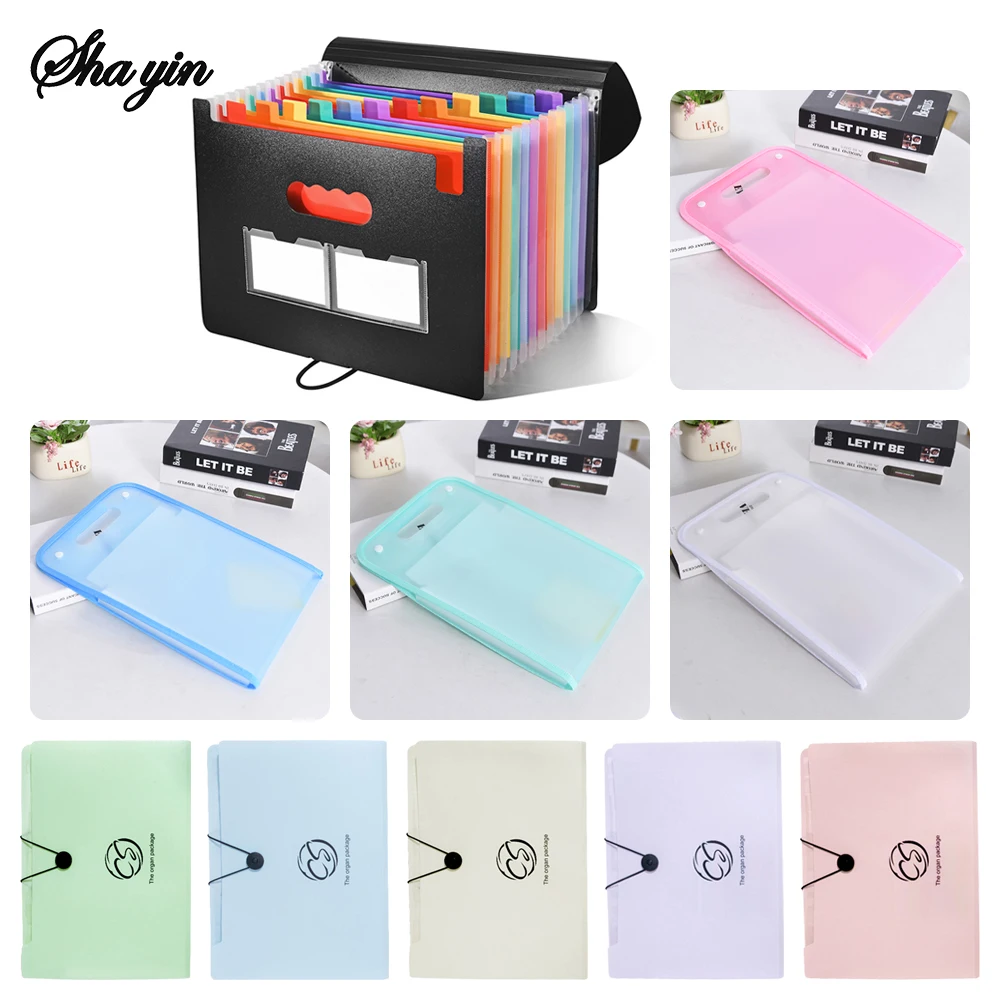 Handheld Organ Bag Folder A4 Large Capacity Student Exam Paper Storage Bag 13 Layers Ticket File Classification Storage Bag