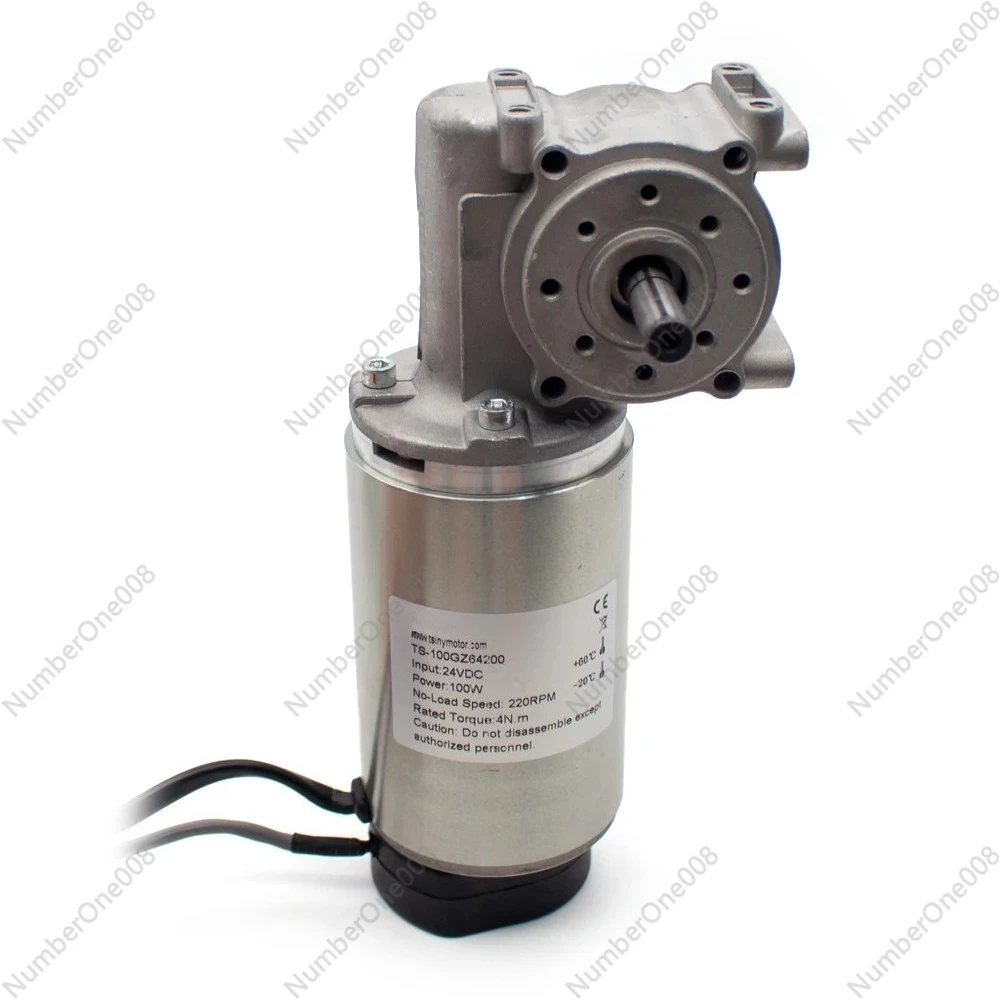 100W 24V DC Automatic Door Motor with Encoder, Worm Gear Reducer for Sliding Gate & Hotel Door System