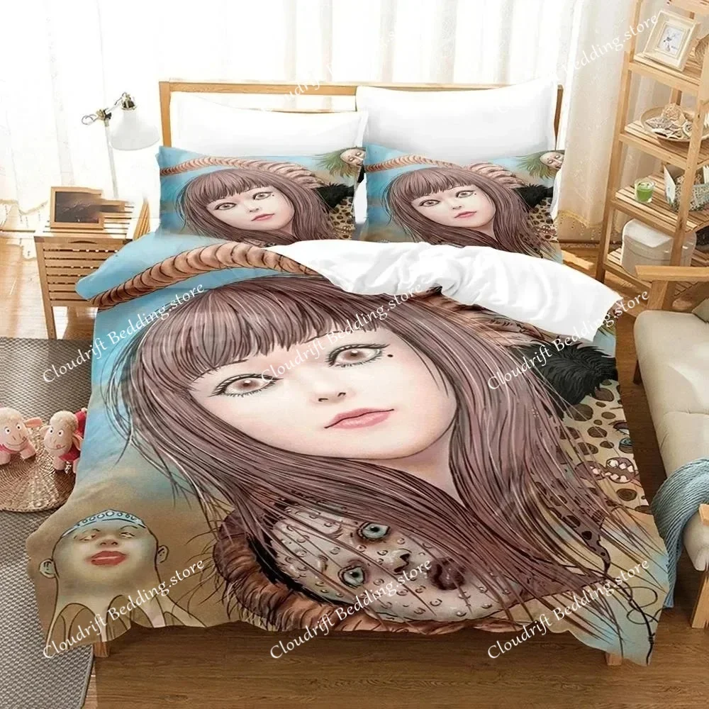 

3D Printed Junji Ito Manga Bedding Set Boys Girls Twin Queen Size Duvet Cover Pillowcase Bed Boys Adult Home Textileextile