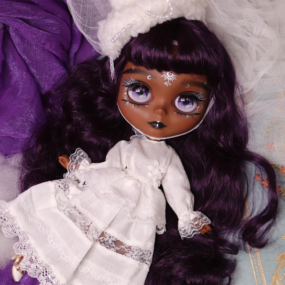 Outfits For Blyth Doll Mori Girl Style White Dress With Hat 1/6 BJD ICY DBS