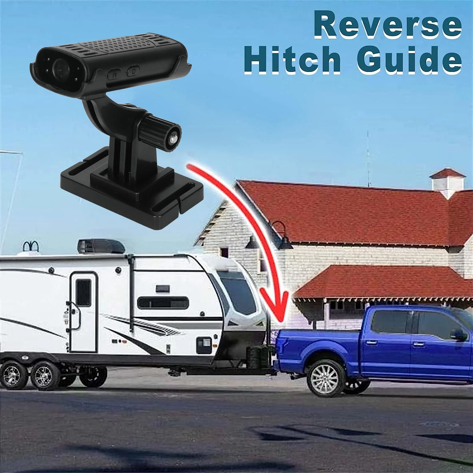 Reverse Camera 150 Degree Wide Angle Lens 1920X1080 Resolution Reverse Hitch  Camera with Magnetic Base for RV for Cycling