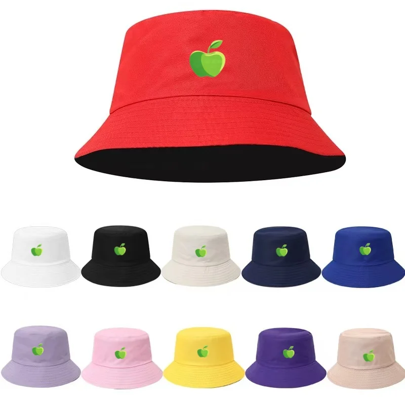 1 chapeau de pêcheur réversible imprimé pomme verte, protection UV, pliable, chapeau de soleil