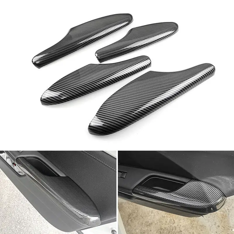 

4pcs ABS Carbon Fiber Style Car Accessories Interior Door Panel Armrest Cover Protection Trim For Honda Civic 11th 2022