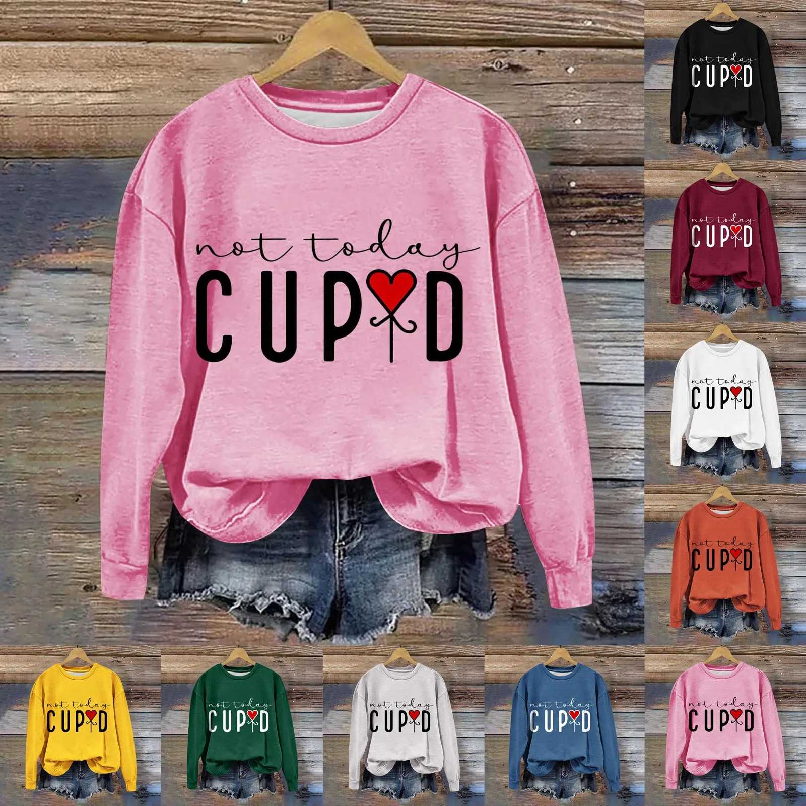 Women Sweatshirts 2024 New Fashion Design Valentine‘s Day Print Sweatshirt Casual Spring Autumn High Quality Couple Pullover