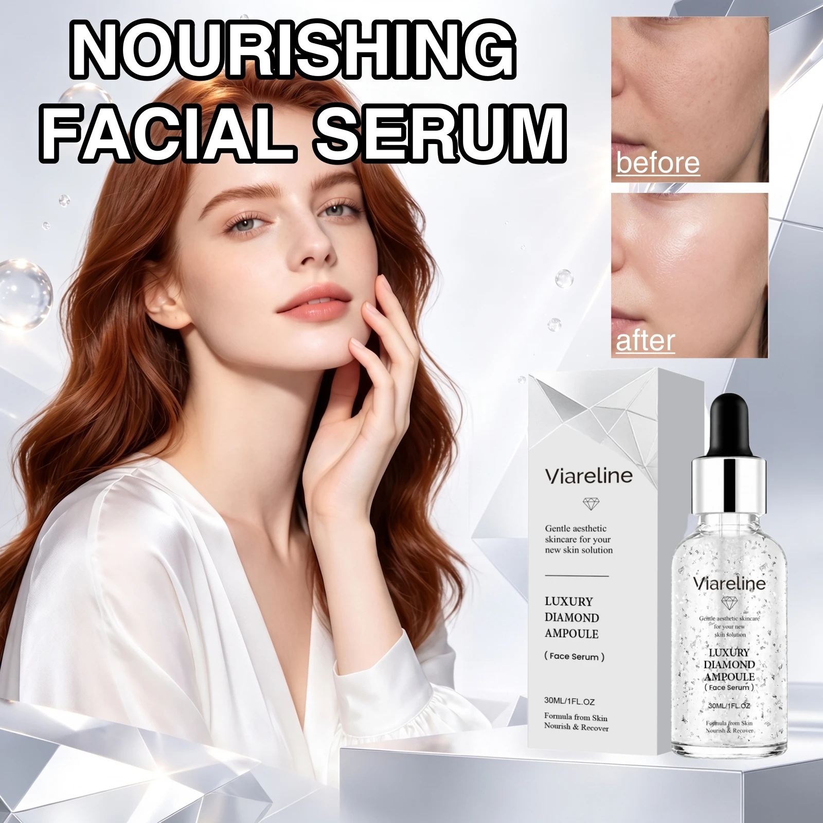 Brightening Diamond Face Serum Nourishing Recovery Moisturize New Luxury Skin Solution Anti-Aging Glow Ampoule For Radiant Skin