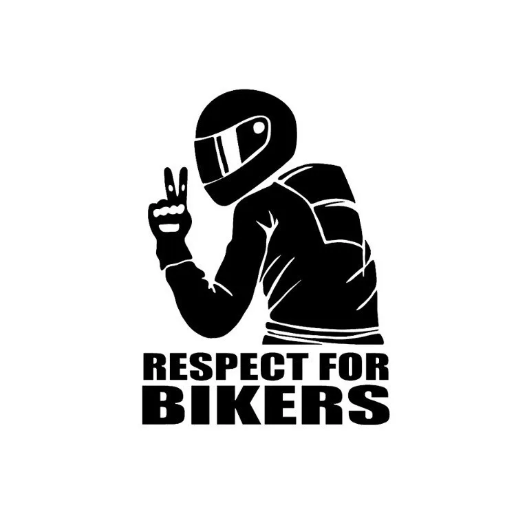 1Pc 15X11Cm Respect Biker Sticker Voor Op Auto Motorfiets Vinyl 3D Stickers Motorfiets Vinyl 3D Stickers en Decals