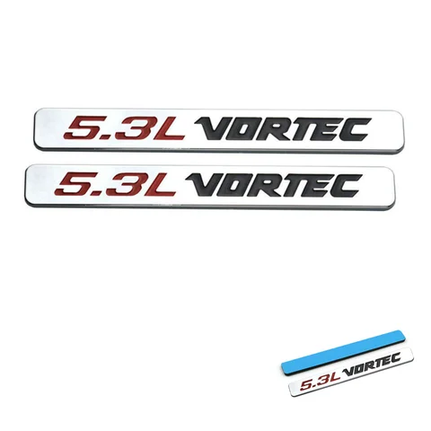 2 шт. 5,3 л VORTEC хромированный черный красный эмблема для Yukon Tahoe Sierra Silverado 1500 2500 3500HD