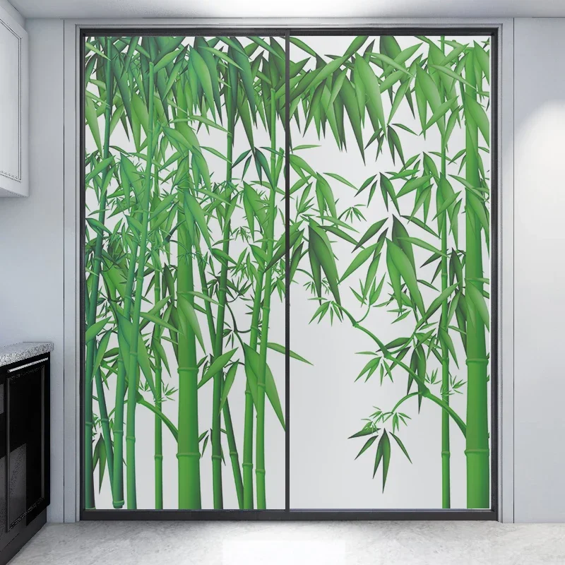 Bamboo Window Film Privacy Sticker UV Blocking Window Coverings Window Tint for Homedecor