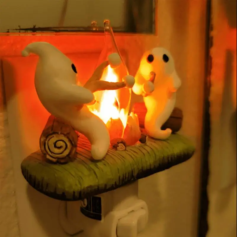 

LED Faux Campfire Night Light Ghost Campfire Halloween LED Night Lights Spooky Campfire Night Lights for Living Room Study