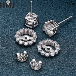 D Color Moissanite Earrings For Women Lab Grown Diamond Ear Studs 100% 925 Sterling Silver Fine Jewelry