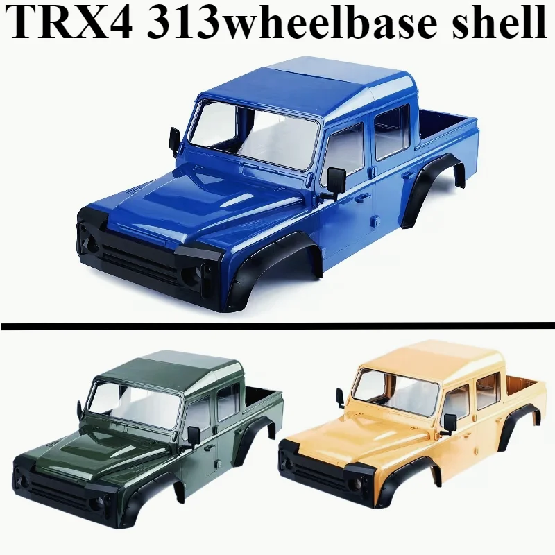 

313mm wheelbase TRX4 monocoque body shell for 1/10 RC Crawler Car Wilderness Defender RD110 pickup truck body 4 doors