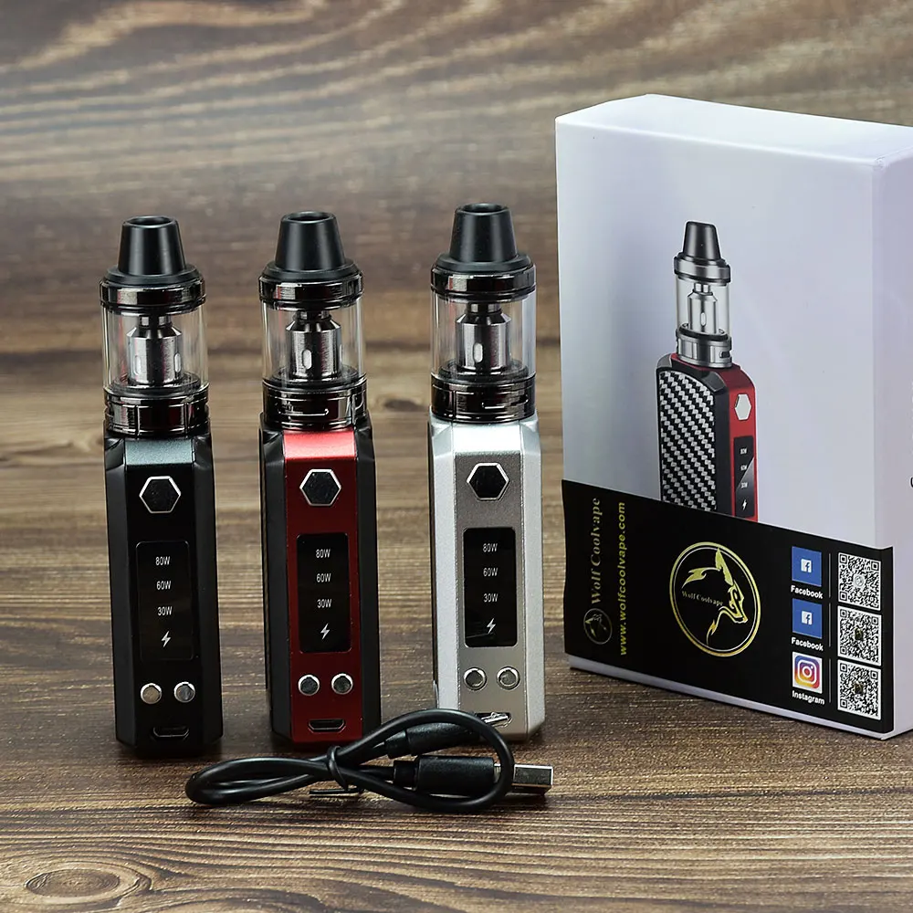 80W Vape mod Box Mod Kit Vapor 2200Mah Vape Pen Starter Kit Vaper Electronic Cigarette mod kit LED Display Vaporizer Vape Pen