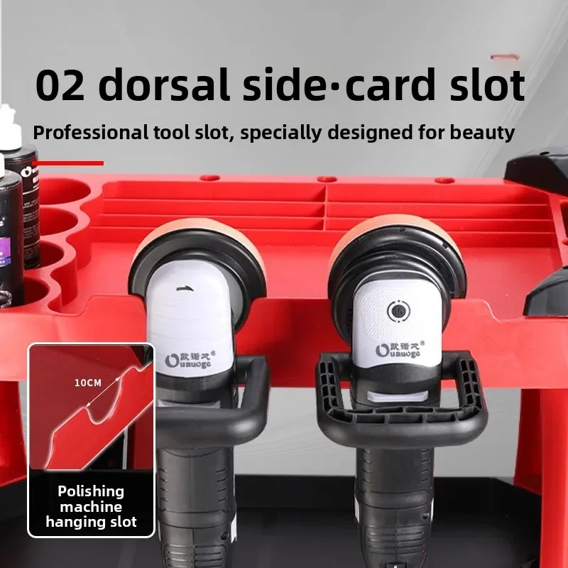 Plastic Tool Cart Car Wash Trolley Beauty Shop Mobile Tool Carrier Storage on Wheels Salon Furniture Trolley Cart Tool Cart