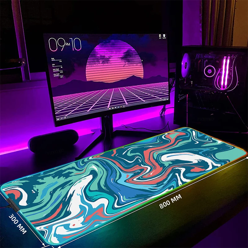 Large RGB Mouse Mat Strata Gamer Mousepads LED Gaming Mousepad Big Luminous Desk Pad Desk Mats Backlit Mouse Pads 