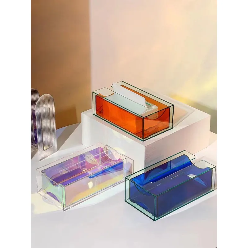 Luxury Acrylic Tissue Box Minimalist Desktop Napkin Holder Home Table Decor Organizer