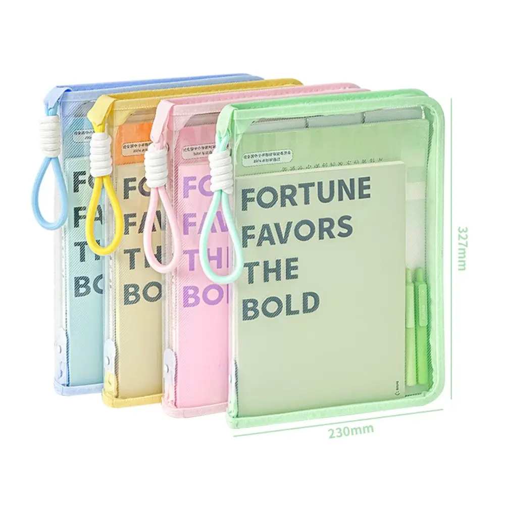INS with Clipboard A4 Folder Writing Pad Large Capacity File Folder Bag With Zipper Multifunctional A4 File Pocket Kids