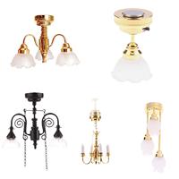 Dollhouse Chandelier Mini Lamp Gifts Dollhouse Decor DIY Supplies Miniature for Bedroom Dining Room Kitchen Living Room Office