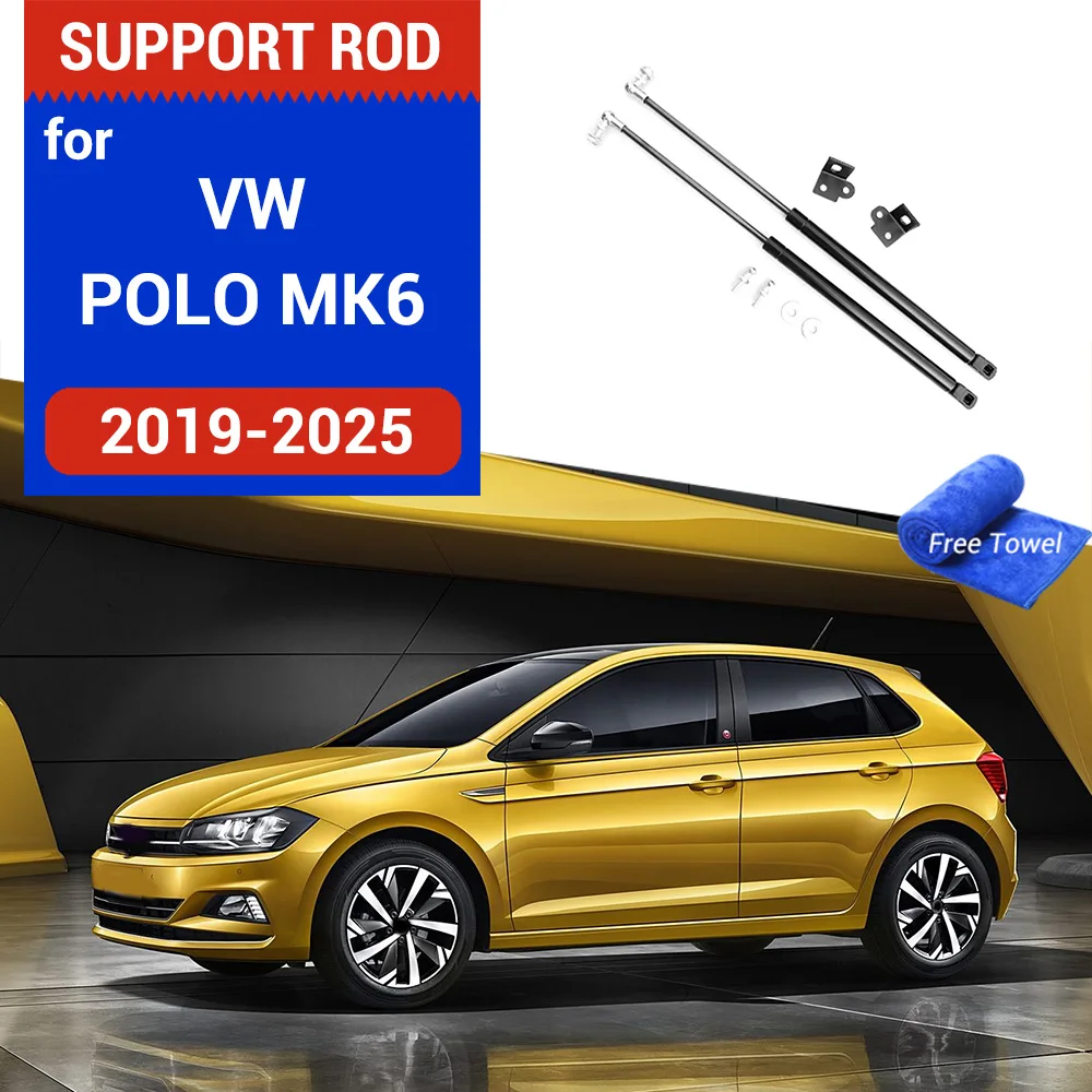 Für VW POLO MK6 2019-2025 Auto-Styling Refit Motorhaube Gas Shock Lift Strut Bars Unterstützung stange Zubehör